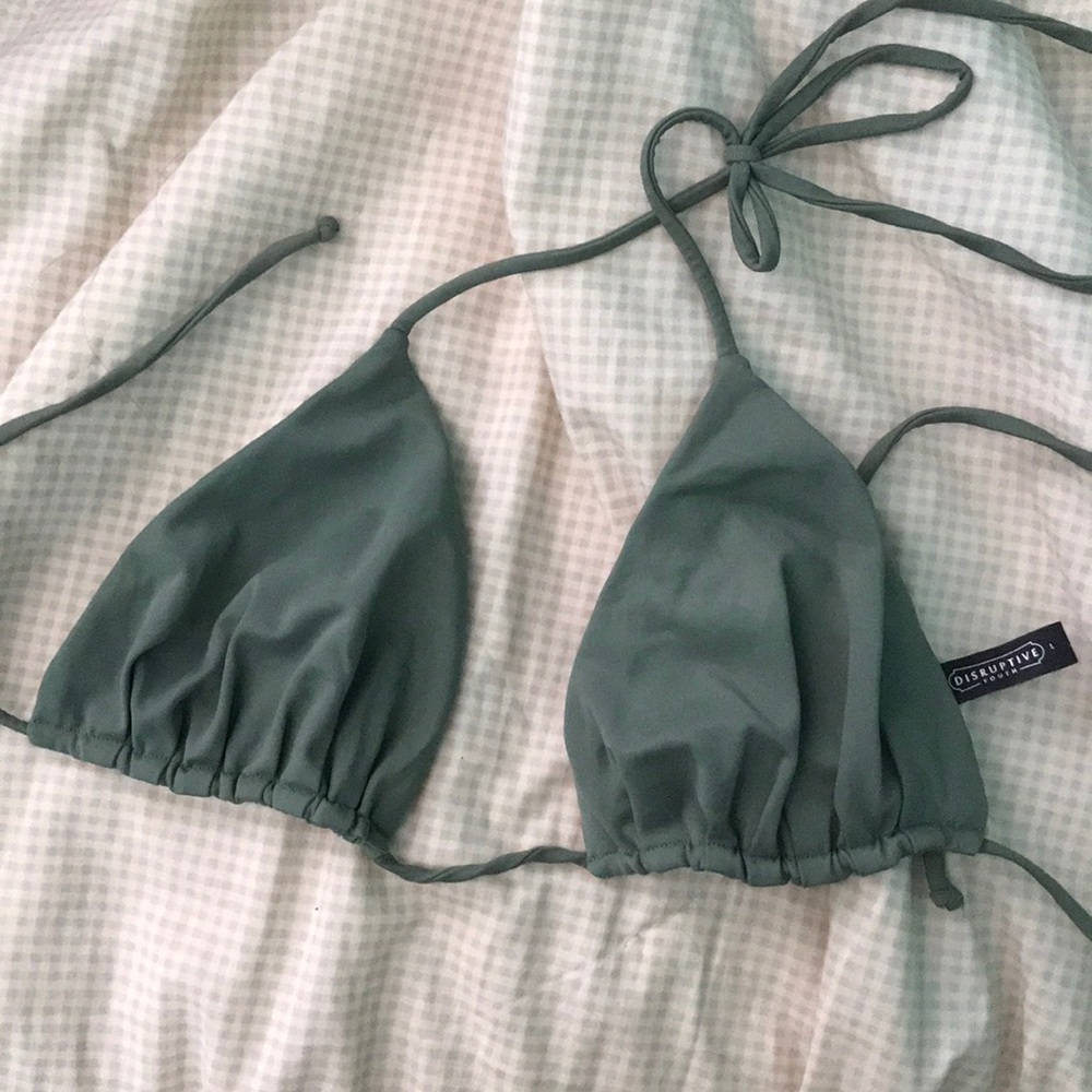 Disruptive youth bikini top olive green